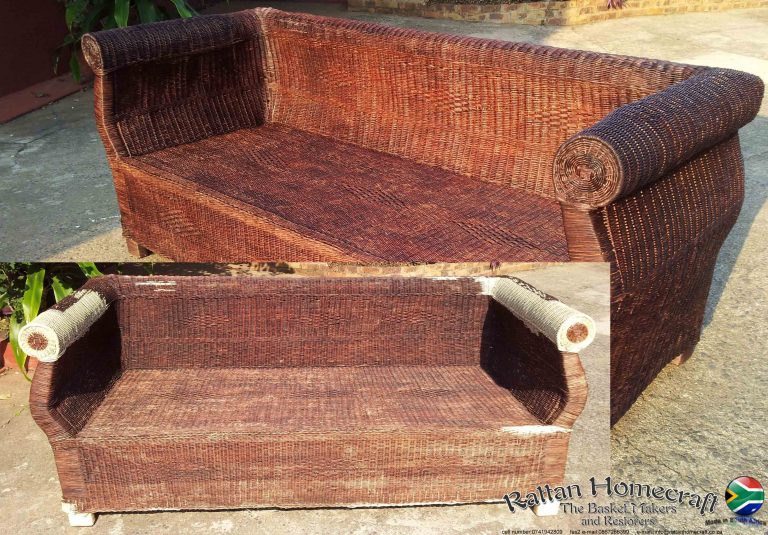 Woven-mahogany-settee